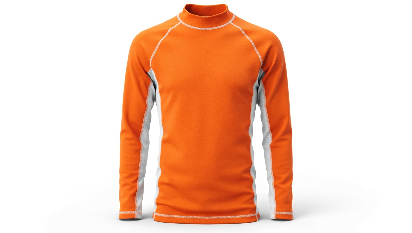 Custom Rash Guard Polyester & Spandex Orange & White Wholesale Manufacturer